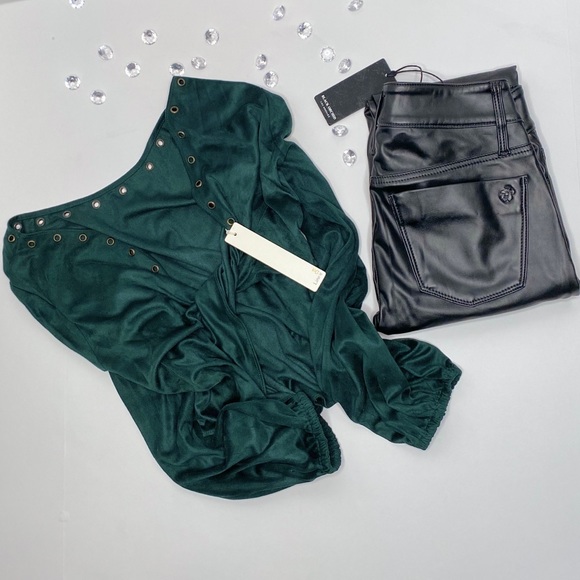 SOLD Revolve Faux Suede Embellished Top - Picture 8 of 8